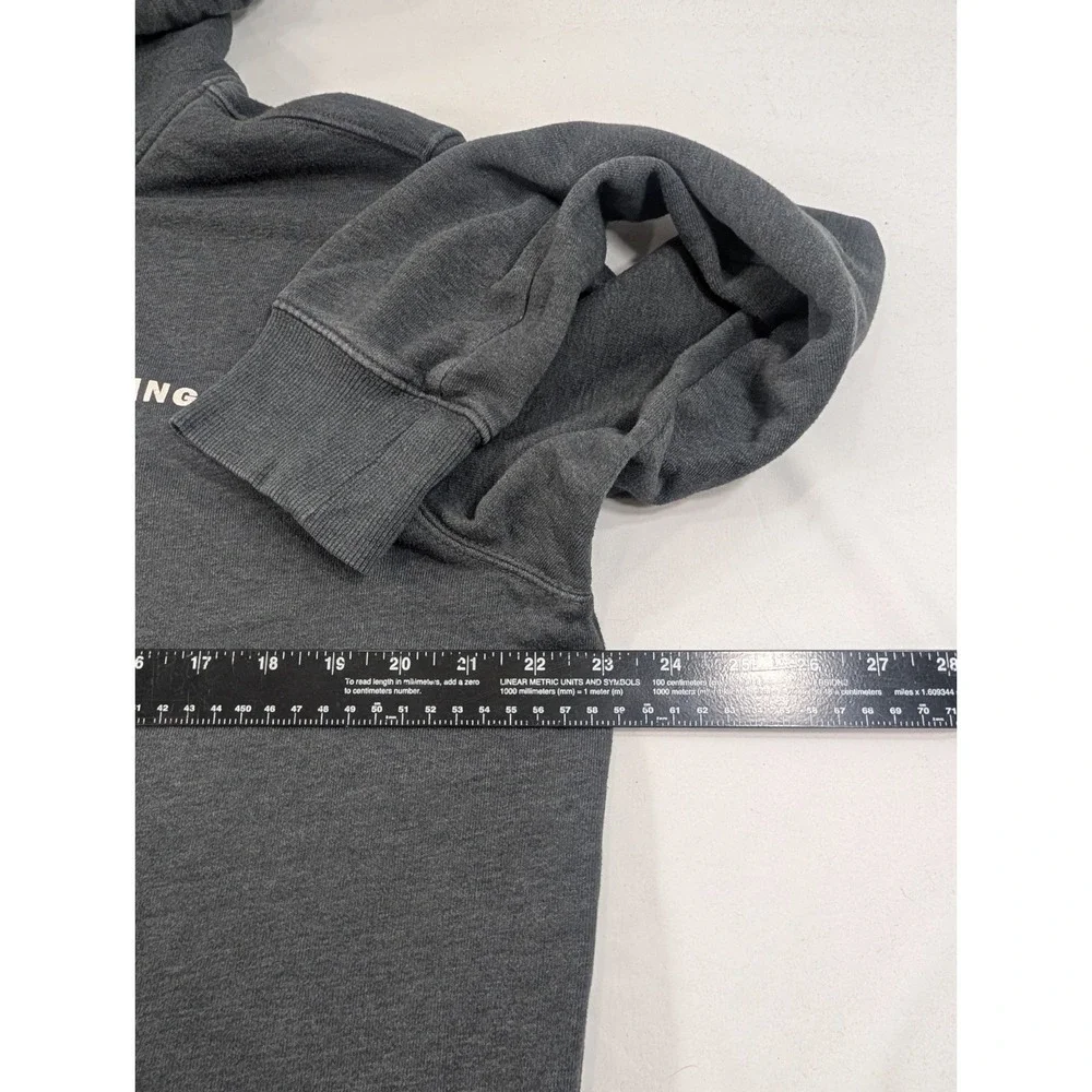 The North Face Hoodie Mens Medium Gray Box NSE‎ Logo Sweatshirt Fleece Pullover